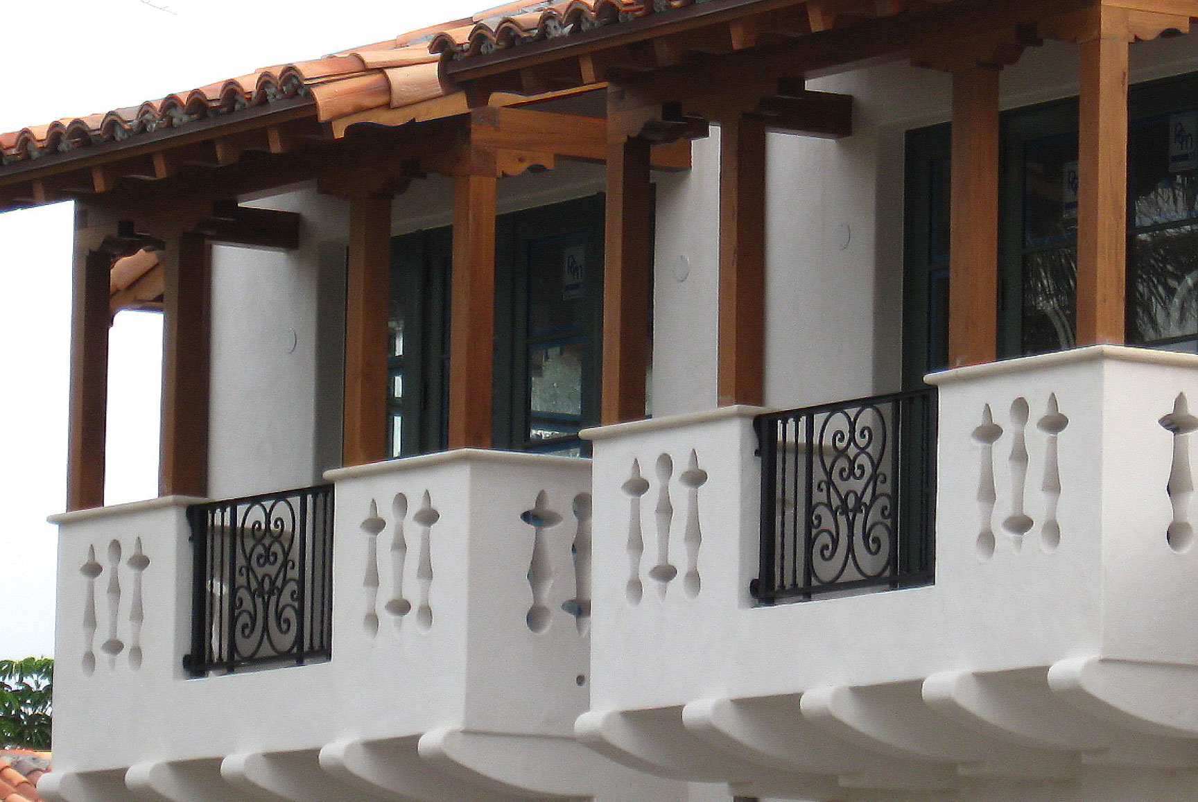 photo of an iron balcony railing