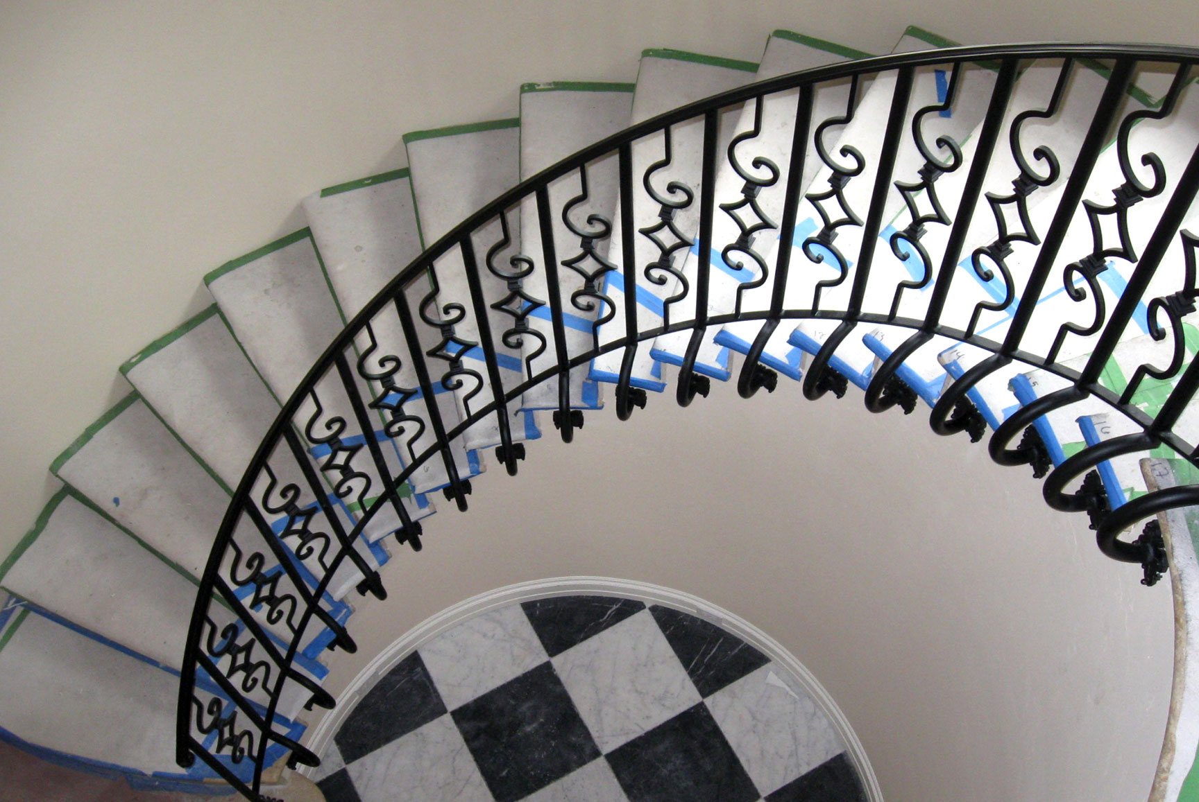 photo of an iron spiral staircase