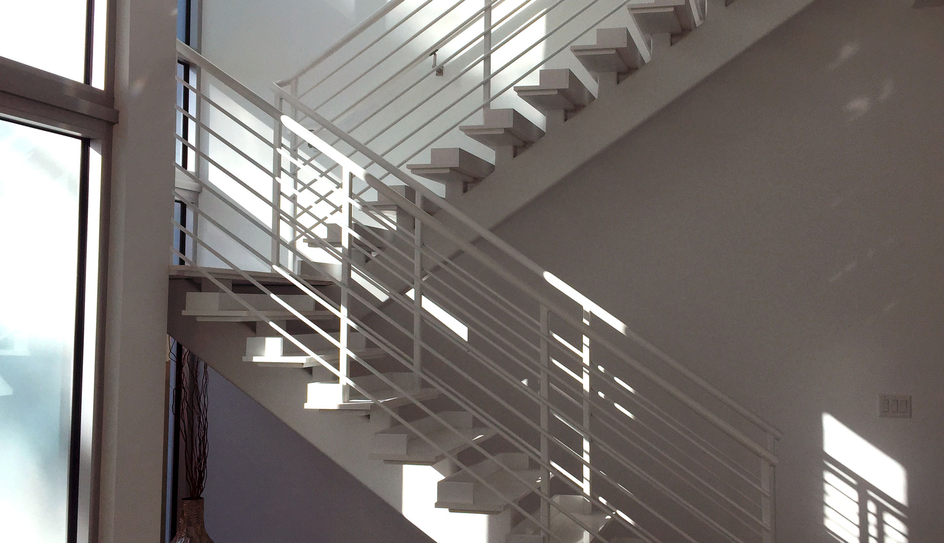 photo of a modern metal staircase
