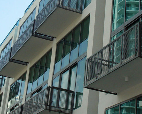 cropped photo of metal balcony rails