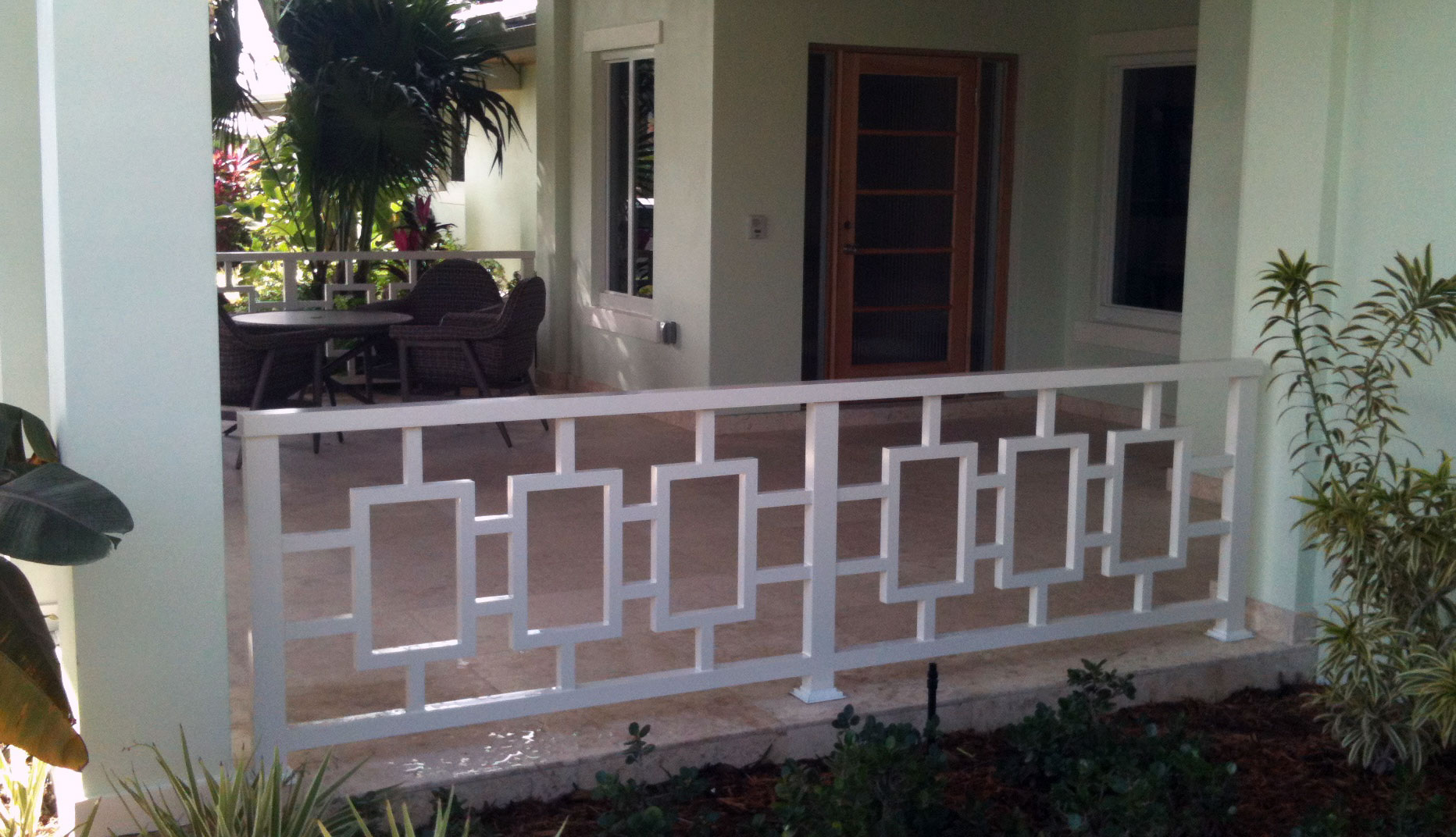 photo of a residential iron fence